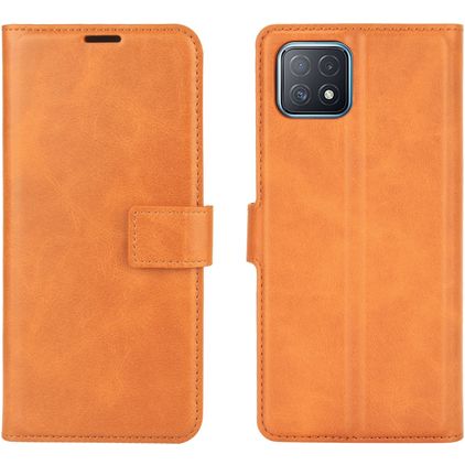 Mobigear Wallet Housse OPPO A73 5G Etui Porte-Monnaie - Cognac