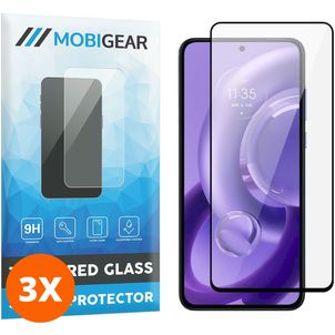 Mobigear Premium Motorola Edge 30 Neo Verre trempé Protection d'écran - Compatible Coque - Noir (Lot de 3)