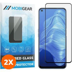 Mobigear Premium Realme 7 Verre trempé Protection d'écran - Compatible Coque - Noir (Lot de 2)