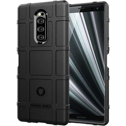 Mobigear Rugged Shield Coque Sony Xperia 1 Coque arrière en TPU Souple Anti-Chocs - Noir