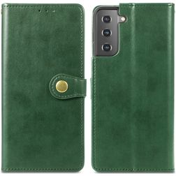 Mobigear Snap Button Housse Samsung Galaxy S21 Plus Etui Porte-Monnaie - Vert