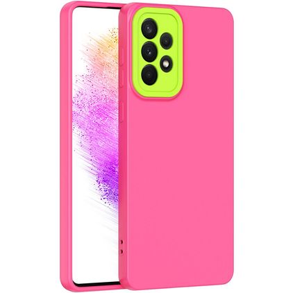 Mobigear Colors Coque Samsung Galaxy A73 Coque arrière en TPU Souple - Rose