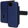 Mobiparts Housse iPhone 16e Etui avec Coque Détachable en Cuir Véritable Porte-Monnaie - Bleu