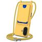 Mobigear Lanyard Card iPhone 16 Plus Coque avec cordon en Silicone et Porte-Cartes - Jaune