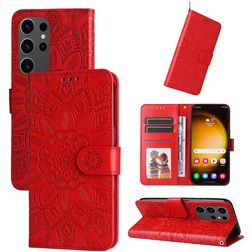 Mobigear Sunflower Housse Samsung Galaxy S24 Ultra Etui Porte-Monnaie - Rouge