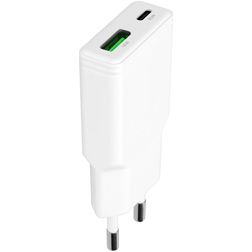 Mobiparts Flat Double USB / USB-C Chargeur Sans câble Power Delivery 30W - Blanc