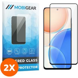 Mobigear Premium HONOR X8 Verre trempé Protection d'écran - Compatible Coque - Noir (Lot de 2)