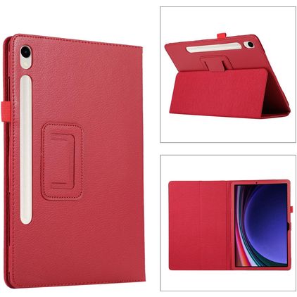 Mobigear Classic Coque Samsung Galaxy Tab S11 Etui + Porte-crayon - Rouge