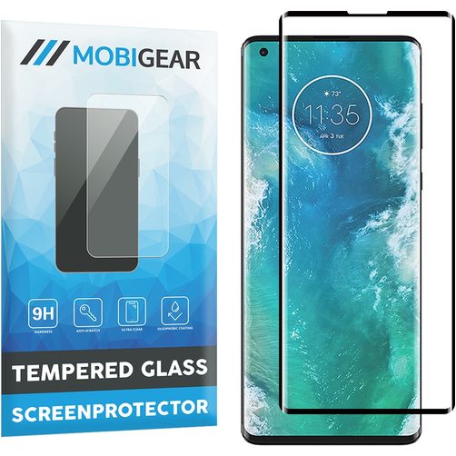 Mobigear Curved Motorola Edge Plus Verre trempé Protection d'écran - Compatible coque - Noir