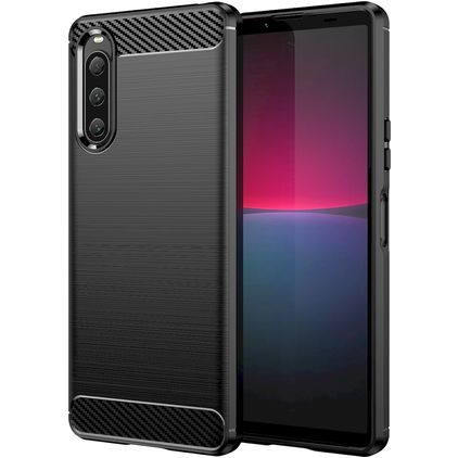 Mobigear Brushed Slim Coque Sony Xperia 10 V Coque arrière en TPU Souple - Noir