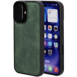 Mobiparts Classic Coque iPhone 16 MagSafe Coque arrière en TPU,Similicuir - Emerald Green