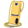 Mobigear Lanyard Card iPhone 17 Silicone Coque avec cordon et porte-cartes - Jaune