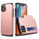 Mobigear Card Coque iPhone 12 Mini Coque arrière Rigide Anti-Chocs avec Porte-Cartes - Rose doré
