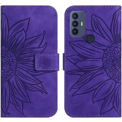 Mobigear Sunflower Housse TCL 30 SE Etui Porte-Monnaie - Violet