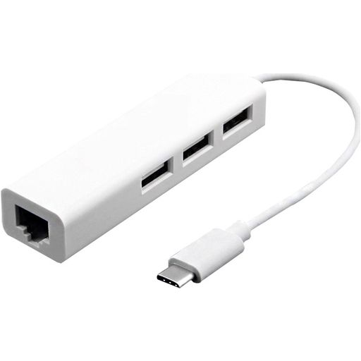 Mobigear - Hub USB-C vers Ethernet / USB-A - Blanc
