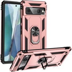 Mobigear Armor Ring Google Pixel 7 Pro Plastique rigide Coque arrière Antichoc avec bague de maintien - Rose doré