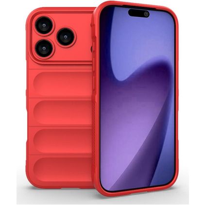 Mobigear Bumpy Coque iPhone 18 Pro Coque arrière en TPU Souple - Rouge