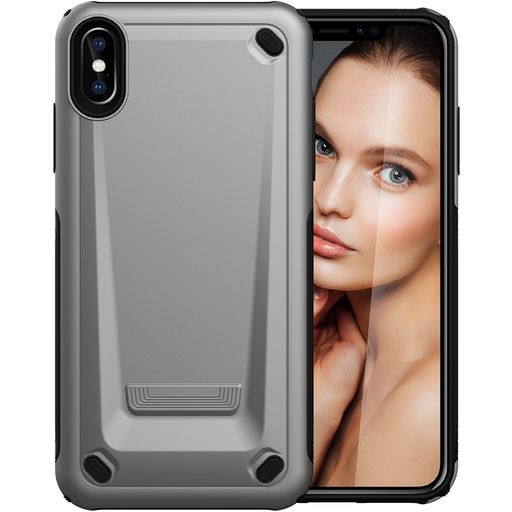 Mobigear Slim Armor Coque iPhone XS Max Coque arrière Rigide Anti-Chocs - Argent