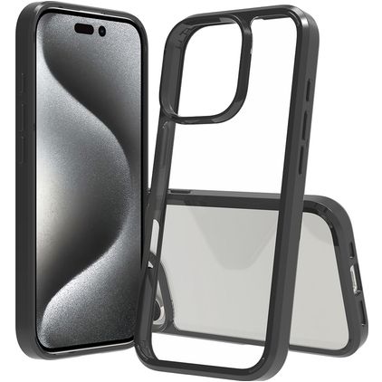 Mobigear Crystal iPhone 16 Pro Plastique rigide Coque arrière - Noir