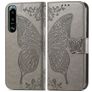 Mobigear Butterfly Housse Sony Xperia 5 IV Etui Porte-Monnaie - Gris