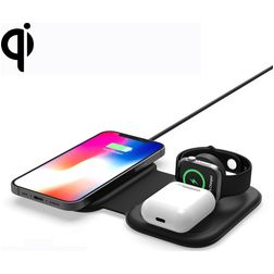 Mobigear Magnetic Folding 3in1 - Chargeur Qi Wireless 15W - Noir
