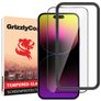GrizzlyCoat Easy Fit iPhone 14 Pro Max Verre trempé Protection d'écran - Compatible Coque + Cadre d'installation