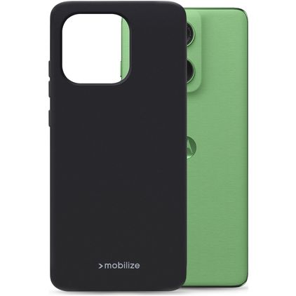 Mobilize Rubber Gelly Coque Motorola Edge 60 Coque arrière en TPU Souple - Noir