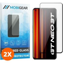 Mobigear Premium Realme GT Neo 3T Verre trempé Protection d'écran - Compatible Coque - Noir (Lot de 2)