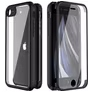 Valenta Full Cover Coque iPhone 7 Coque arrière en Verre trempé Anti-Chocs - Noir