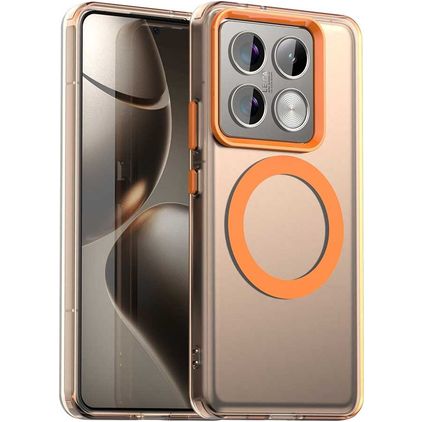 Mobigear Shockproof Xiaomi 14T Pro MagSafe Plastique rigide Coque arrière - Orange