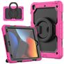 Mobigear RingGuard Coque iPad 9 (2021) Coque arrière en Plastique rigide,Silicone + Support Amovible - Magenta