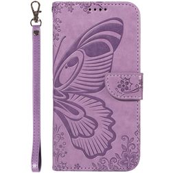 Mobigear Butterfly Housse Samsung Galaxy S25 Etui Porte-Monnaie - Violet
