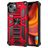 Mobigear Armor Stand Coque iPhone 13 Pro Max Coque arrière Rigide Anti-Chocs avec Support Amovible - Rouge