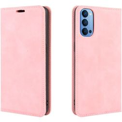 Mobigear Retro Slim Housse OPPO Reno 4 Etui Porte-Monnaie - Rose