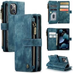 Caseme C30 Housse iPhone 13 Mini Etui Porte-Monnaie - Bleu