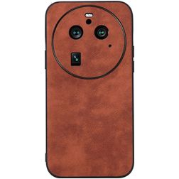 Mobigear Fabric Coque OPPO Find X6 Pro Coque arrière Rigide - Marron