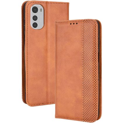 Mobigear Sensation Housse Motorola Moto E32 Etui Porte-Monnaie - Marron