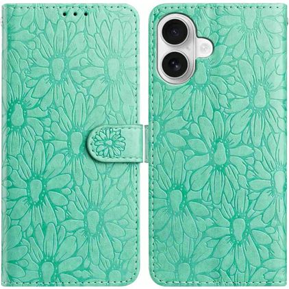 Mobigear Flowers iPhone 17 Étui Portefeuille - Vert