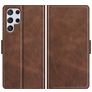Mobigear Slim Magnet Housse Samsung Galaxy S22 Ultra Etui Porte-Monnaie - Marron