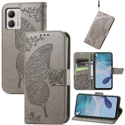 Mobigear Butterfly Housse Motorola Moto E13 Etui Porte-Monnaie - Gris