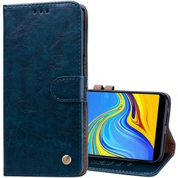 Mobigear Wallet Housse Samsung Galaxy J6 Plus Etui Porte-Monnaie - Bleu
