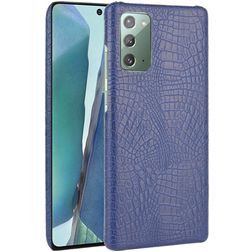 Mobigear Croco Coque Samsung Galaxy Note 20 Coque arrière Rigide - Bleu