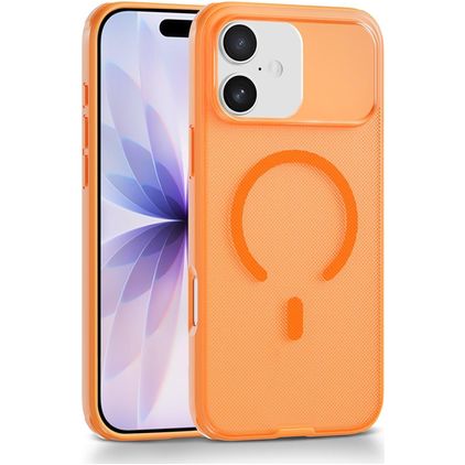 Mobigear Shockproof Grip Coque iPhone 17 MagSafe Coque arrière Rigide - Orange