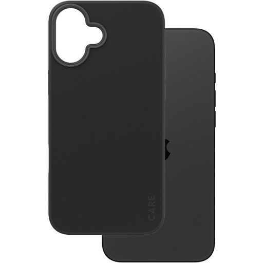 CARE by PanzerGlass Fashionable Coque iPhone 16 Plus MagSafe Coque arrière en Silicone - Noir