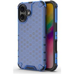 Mobigear Honeycomb Coque iPhone 16 Plus Coque arrière Rigide Anti-Chocs - Bleu