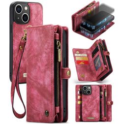 CaseMe 008 iPhone 13 Coque Étui 2en1 avec coque amovible Portefeuille - Rouge