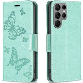 Mobigear Butterfly Housse Samsung Galaxy S23 Ultra Etui Porte-Monnaie - Vert