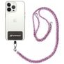 Mobigear Lanyard - Cordon de téléphone universel ajustable - Blanc / Bleu / Magenta