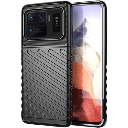Mobigear Groove Coque Xiaomi Mi 11 Ultra Coque arrière en TPU Souple - Noir