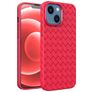 Mobigear Woven Coque iPhone 14 Plus Coque arrière en TPU Souple - Rouge